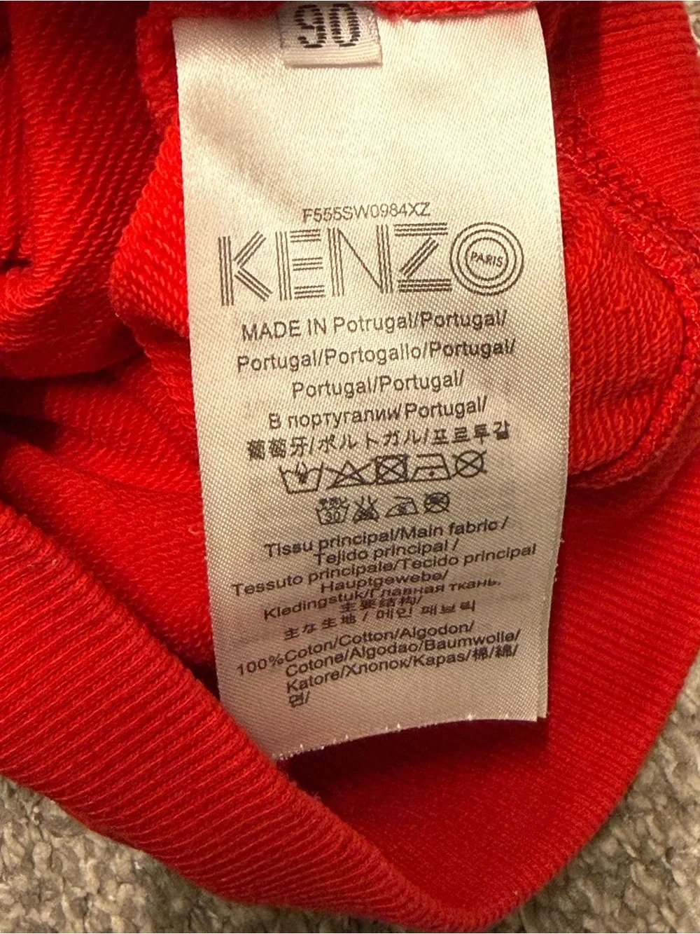 Kenzo Kids Bright Red Elephant Logo Crew Sweatshirt